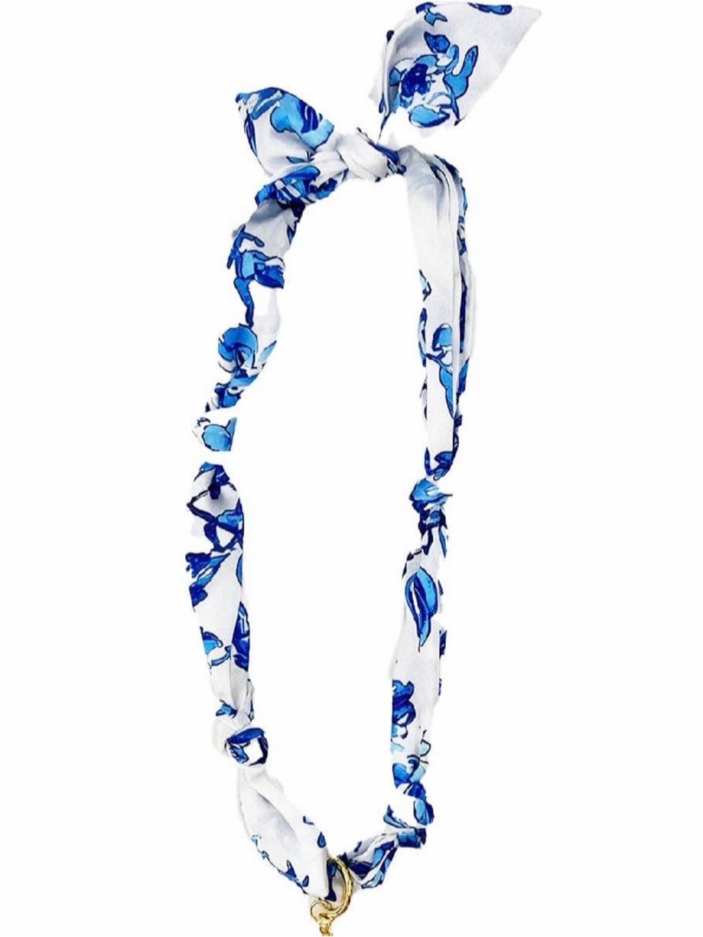 GIRLIE GIRL BLUE SCARF NECKLACE WITH CHARM